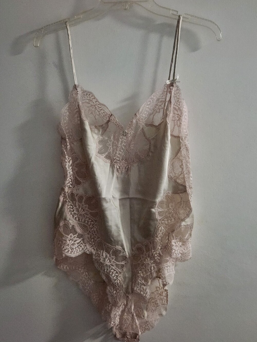Vintage Oscar de la Renta Silky Lingerie Teddy Bodysuit ILGWU sz 36 NWOT